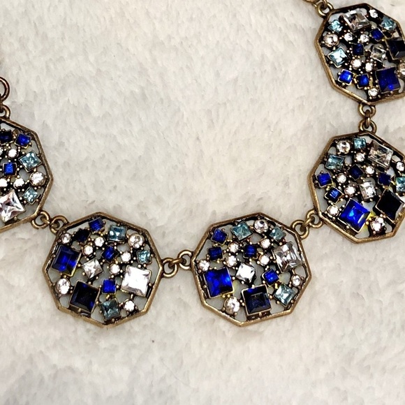 J. Crew Blue Jeweled Statement Necklace - Picture 2 of 3